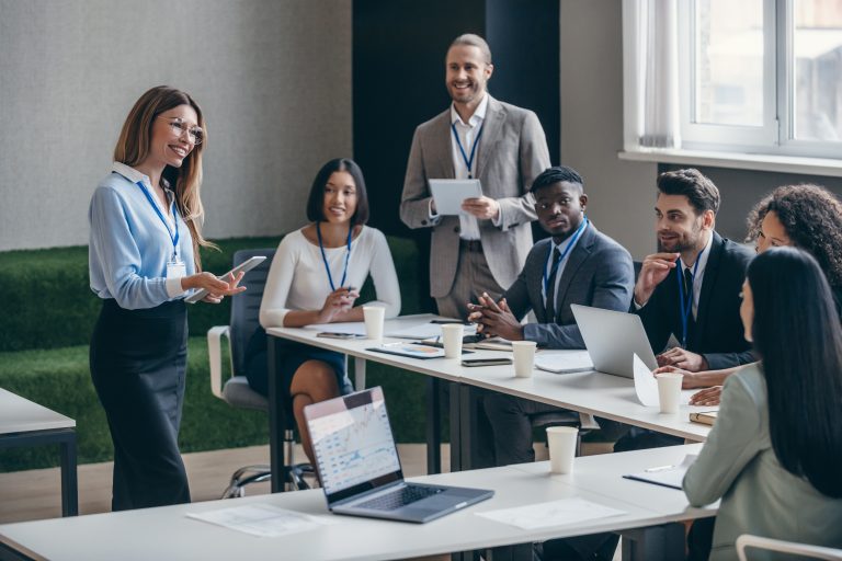Group of people with oner person providing a training session